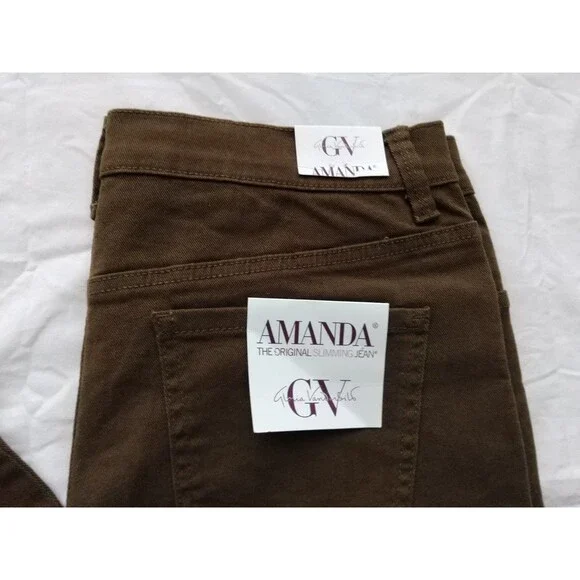 NEW Gloria Vanderbilt Amanda Original Slimming Jeans Size 10 Huckleberry + Olive - Picture 4 of 16